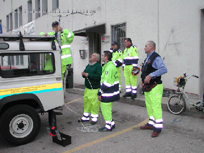 gruppo protezione civile in esercitazione
