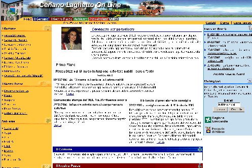 immagine della pagina principale del sito del comune di Ceriano Laghetto
