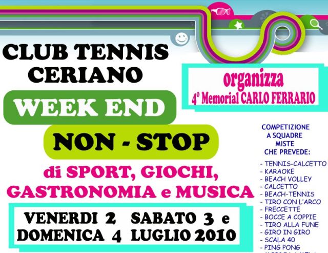 Manifesto della manifestazione al Club Tennis